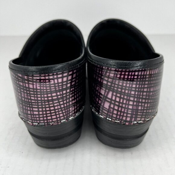 Koi by Sanita Womens Carol Purple Pinstripe Crosshatching Slip On Size 39 Mules - Picture 5 of 9